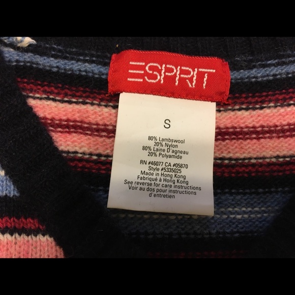 VINTAGE! ESPRIT! EUC! Striped Sweater Vest Tank S - Picture 4 of 16